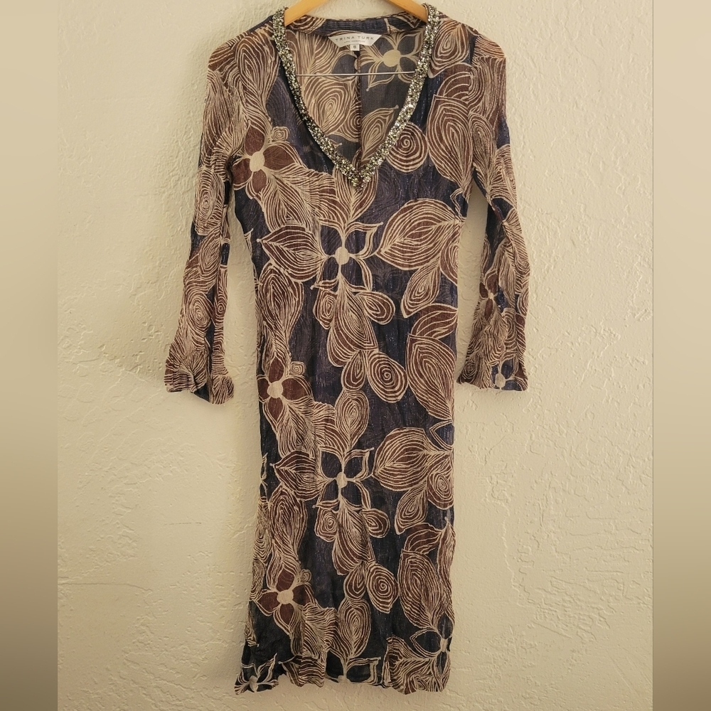 Trink Turk Silk 90s Sheer Dress Size 8
